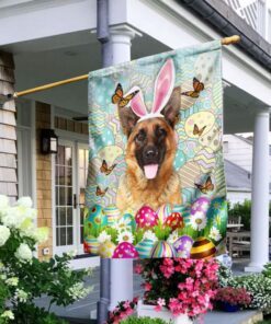 German Shepherd Dog Happy Easter Flag