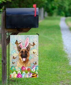 german shepherd dog happy easter flag 2587