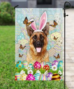 german shepherd dog happy easter flag 5025