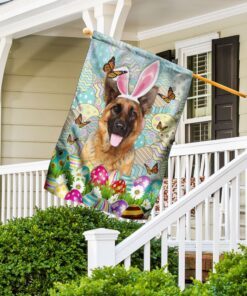 german shepherd dog happy easter flag 7568