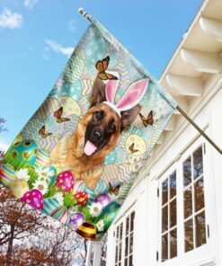 german shepherd dog happy easter flag 8738