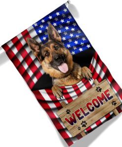 german shepherd dog welcome american flag tqn1135f 4899