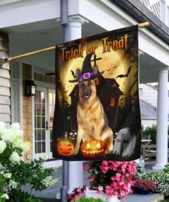 German Shepherd Halloween.Trick Or Treat Flag