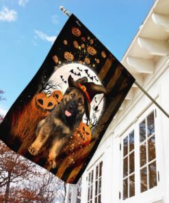 german shepherd halloween flag 2592