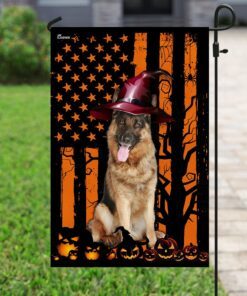 german shepherd halloween flag 4959
