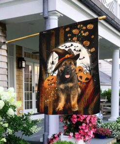 german shepherd halloween flag 7672