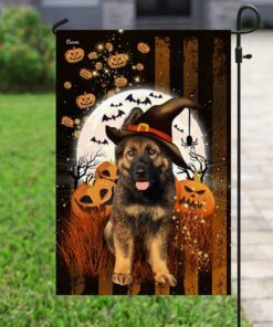 german shepherd halloween flag 7898