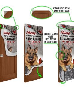german shepherd home is where someone runs to greet you door cover 2906