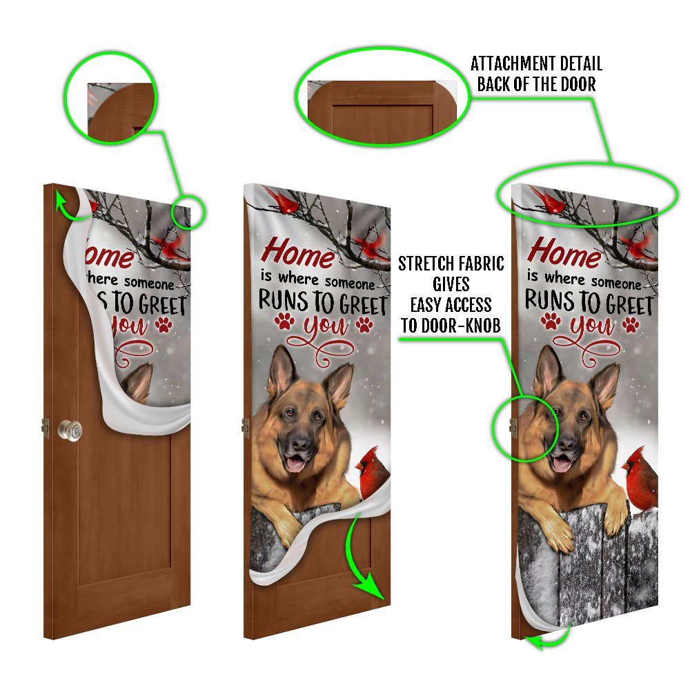 German Shepherd Home Is Where Someone Runs To Greet You Door Cover - Image 5