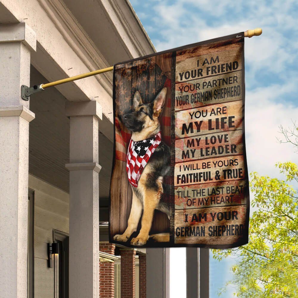 German Shepherd I Am Your Friend Flag