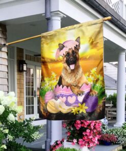 German Shepherd Is Ready For Easter Flag
