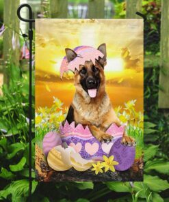 german shepherd is ready for easter flag 4834