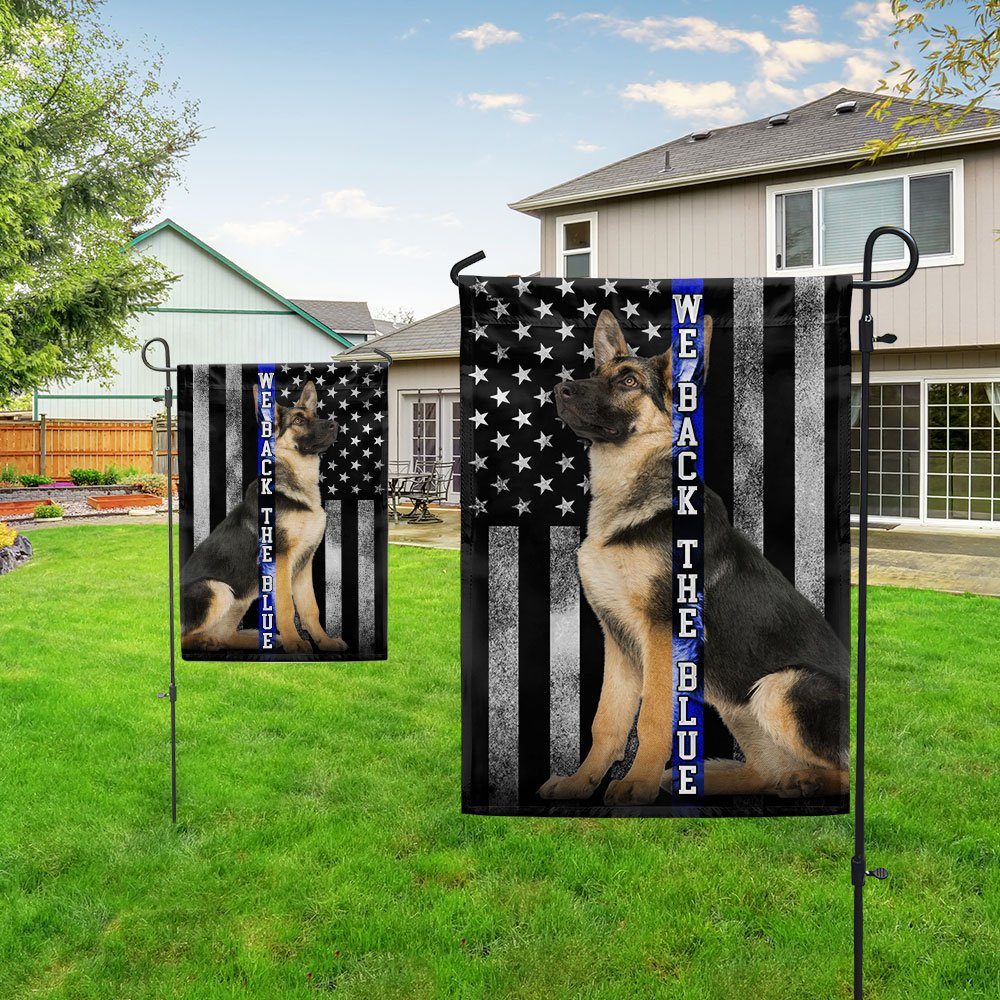German Shepherd K-9 We Back the Blue Thin Blue Line Flag MLN1564F - Image 4