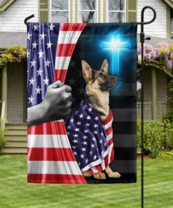 German Shepherd Patriotic American Flag MLN1430F