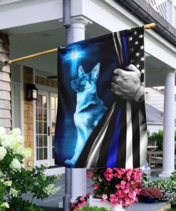 German Shepherd Police Dog Flag Flagwix™ Thin Blue Line Christian Cross Flag
