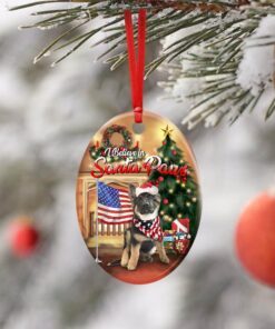 german shepherd santa paws ceramic ornament 1610