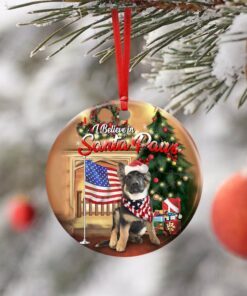 german shepherd santa paws ceramic ornament 7859