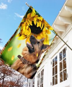 german shepherd sunflower flag 1626
