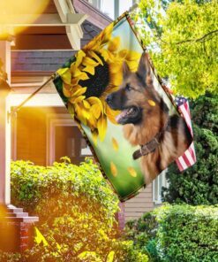 German Shepherd Sunflower Flag