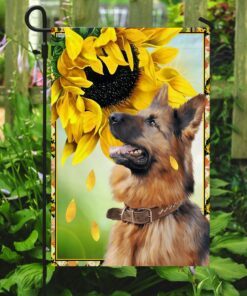 german shepherd sunflower flag 4518