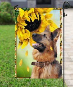 german shepherd sunflower flag 5461
