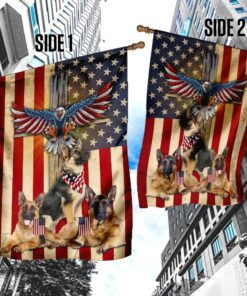 german shepherd under god american flag 3814
