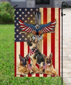 german shepherd under god american flag 5436