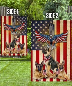 german shepherd under god american flag 5591