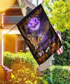 german shepherd witch switch halloween flag 1169