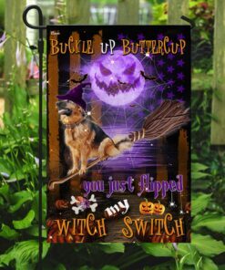 german shepherd witch switch halloween flag 1272