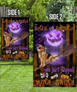 german shepherd witch switch halloween flag 1587