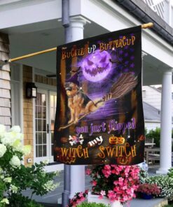 german shepherd witch switch halloween flag 2617