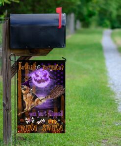 german shepherd witch switch halloween flag 3600