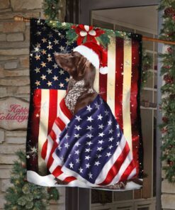 german shorthaired flag merry christmas anl285fv11 4013