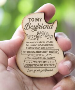 gift for boyfriend wooden guitar pick box, gift for him, gift from girlfriend to boyfriend, christmas gift for him, birthday gift tqn665pb 6478