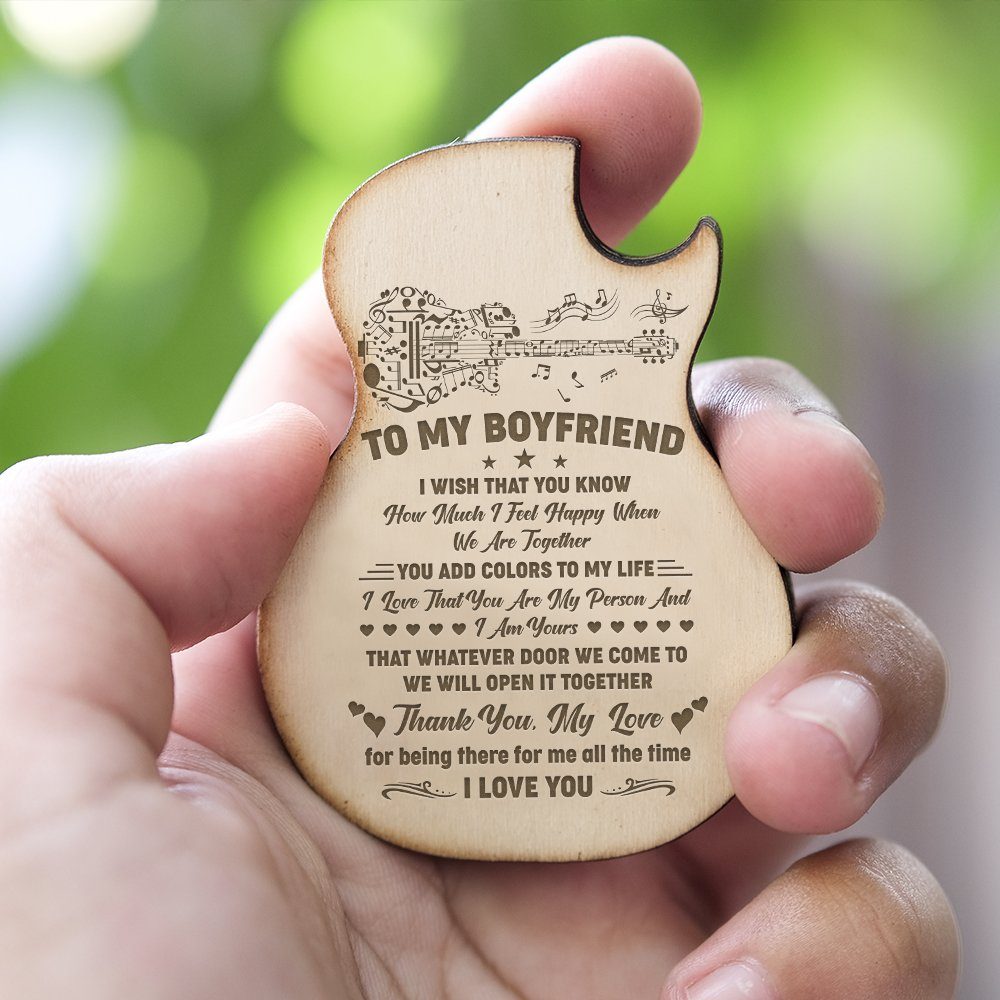 Gift For Boyfriend Wooden Guitar Pick Box, Gift For Him, Gift From Girlfriend To Boyfriend, Christmas Gift For Him, Birthday Gift TQN667PB - Image 4
