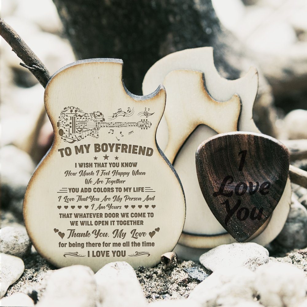 Gift For Boyfriend Wooden Guitar Pick Box, Gift For Him, Gift From Girlfriend To Boyfriend, Christmas Gift For Him, Birthday Gift TQN667PB - Image 2