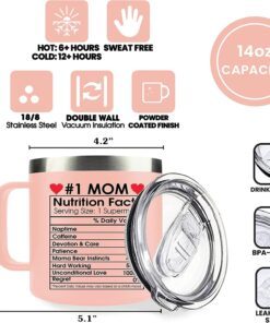 gifts for mom from daughter son kids mom gifts on christmas mom birthday gifts birthday gifts for mom mom nutrition mug birthday novelty present for mom mother gifts 14 oz, light pink 8513