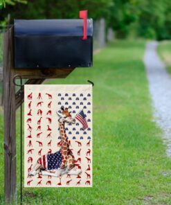 giraffe wrapped in american flag 2847