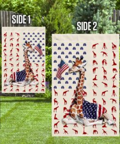 giraffe wrapped in american flag 3754