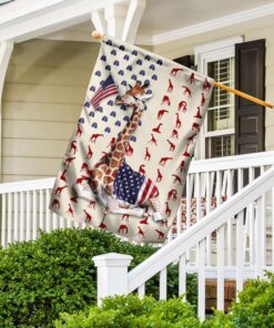 giraffe wrapped in american flag 5673