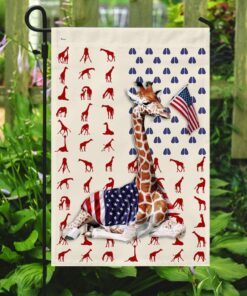 giraffe wrapped in american flag 8344