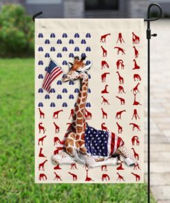 giraffe wrapped in american flag 8859