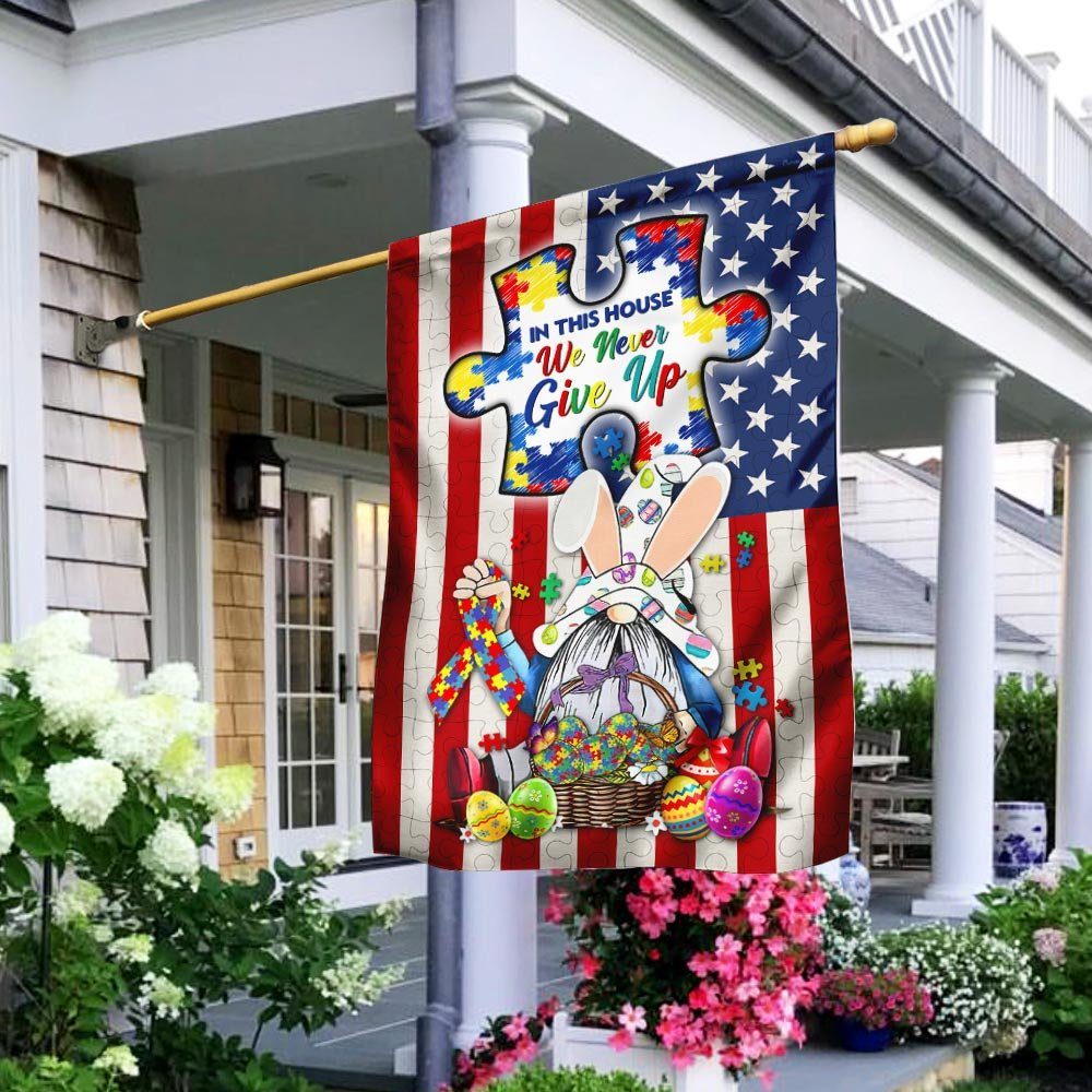 Gnome Autism Happy Easter Day Flag