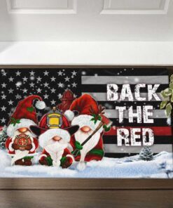 Gnome Firefighter Doormat Back The Red DBD2934DM