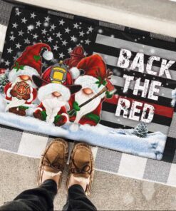 gnome firefighter doormat back the red dbd2934dm 3901