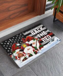 gnome firefighter doormat back the red dbd2934dm 7755
