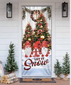 Gnomes Christmas. Let It Snow Door Cover