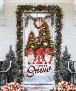 gnomes christmas. let it snow door cover 7813