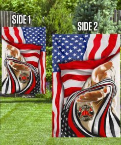god and firefighter america flag 2002